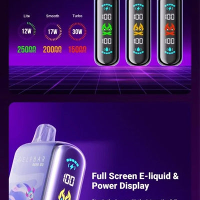 Power Mode Display: ELFBAR-RAYA-D3-Turbo-Mode-ديسبوزابل-فيب-بود-Egypt