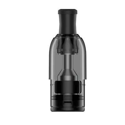 Black and transparent vaping device on a white background