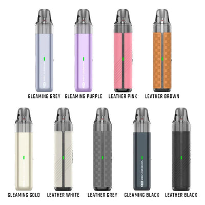Various colored vape devices displayed with color names below each.