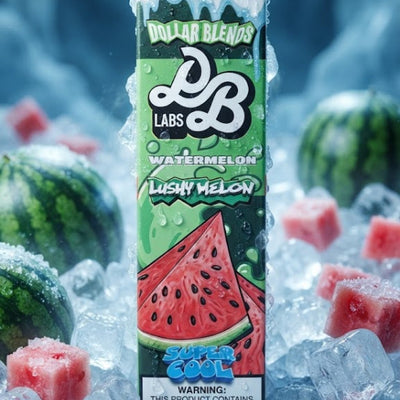 DOLLAR SALT LUSH MELON SUPER COOL ELIQUID bottle displaying sweet watermelon ice artwork for VAPE EGYPT.