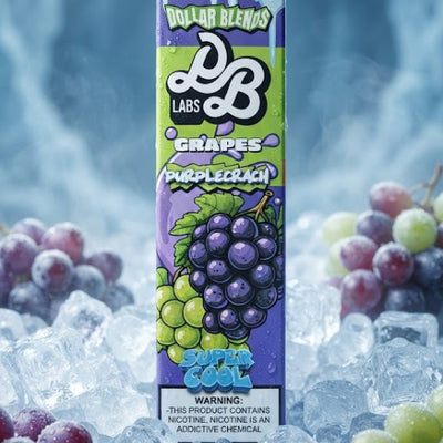 DOLLAR SALT PURPLE CRASH SUPER COOL ELIQUID bottle displaying sweet purple grape ice artwork for VAPE EGYPT.