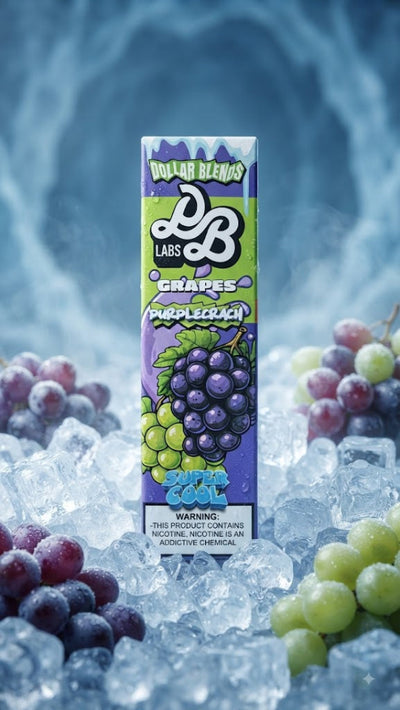 DOLLAR SALT PURPLE CRASH SUPER COOL ELIQUID bottle displaying sweet purple grape ice artwork for VAPE EGYPT.
