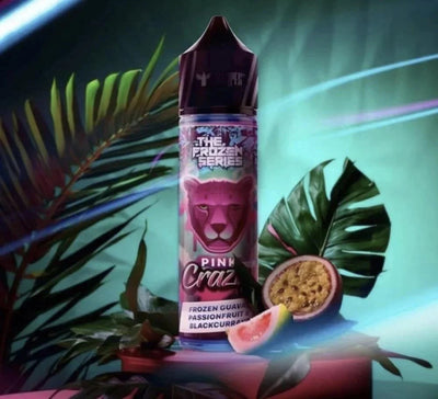 PINK PANTHER CRAZY FROZEN ELIQUID bottle on top vape website.