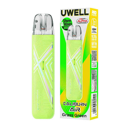 UWELL CALIBURN AIR 25W POD SYSTEM device displaying slim body and GPP pod at Tlpvapes.