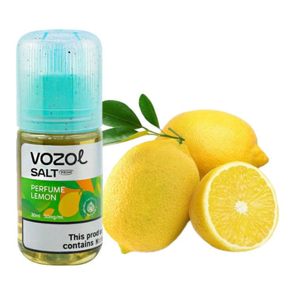 VOZOL Salt perfume lemon bottle with lemons on a white background