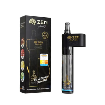 Zen vape device and packaging on a white background